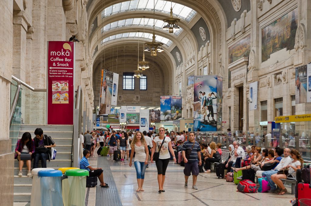 stazione centrale milan central railway station italy fast fashion shopping